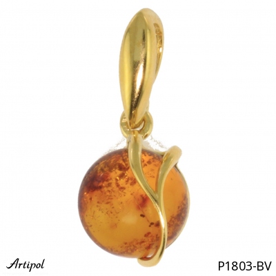 Pendant P1803-BV with real Amber