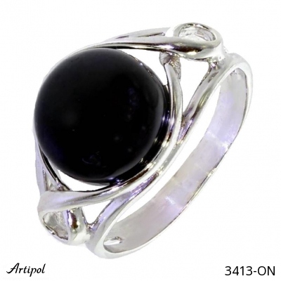 Ring 3413-ON mit echter Schwarzem Onyx