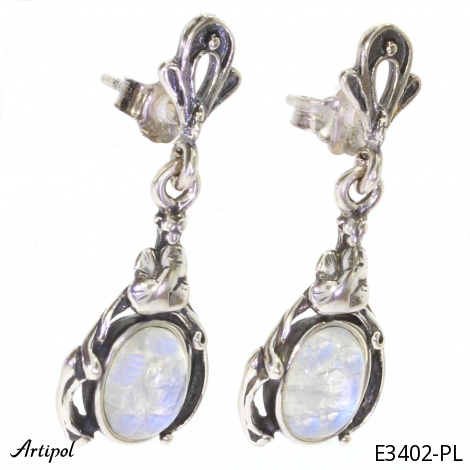 Boucles d'oreilles E3402-PL en Pierre de lune véritable