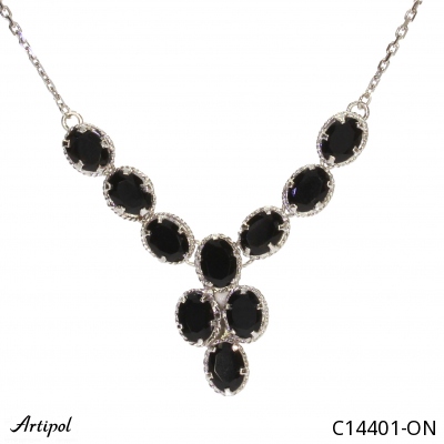 Necklace C14401-ON with real Black Onyx