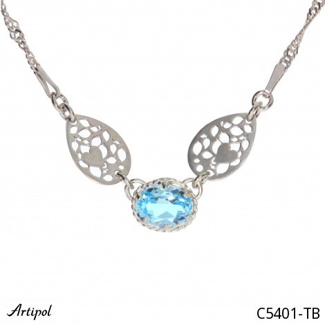 Necklace C5401-TB with real Blue topaz