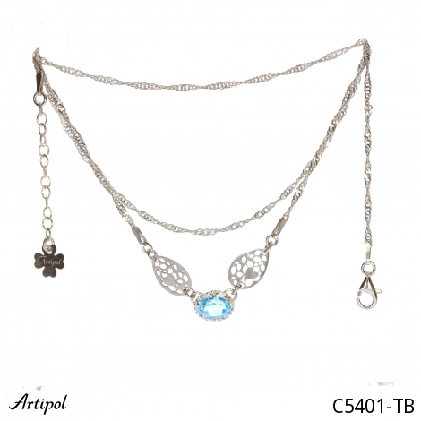 Necklace C5401-TB with real Blue topaz