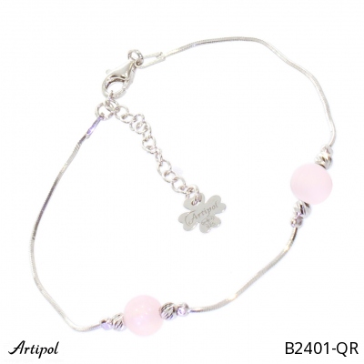 Bracelet B2401-QR with real Rose quartz
