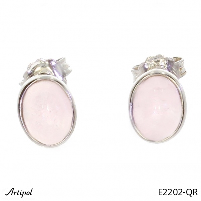 Earrings E2202-QR with real Rose quartz