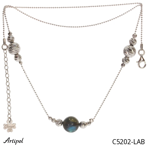 Necklace C5202-LAB with real Labradorite