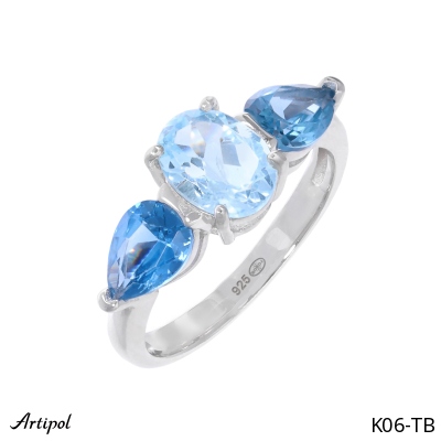 Ring K06-TB with real Blue topaz