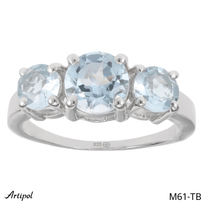 Ring M61-TB with real Blue topaz