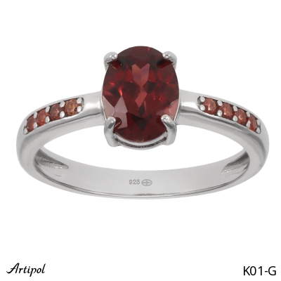 Ring K01-G with real Garnet
