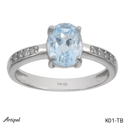 Ring K01-TB with real Blue topaz