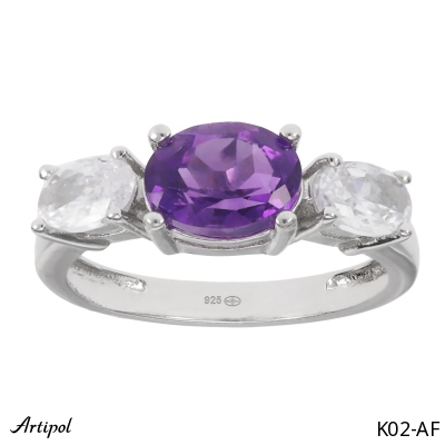 Ring K02-AF with real Amethyst