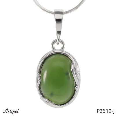 Pendentif P2619-J en Jade véritable