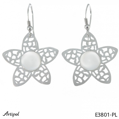 Earrings E3801-PL with real Moonstone