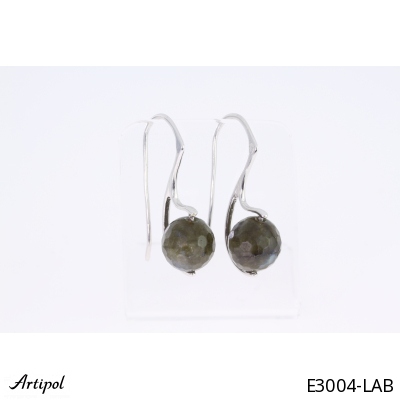 Earrings E3004-LAB with real Labradorite - rhodium-plated silver