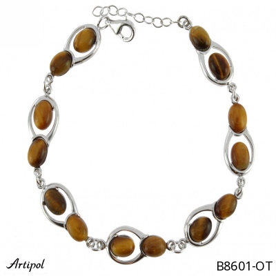 Bracelet B8601-OT en Oeil de tigre véritable