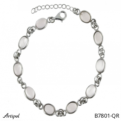 Bracelet B7801-QR with real Rose quartz